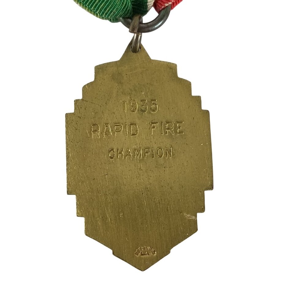 San Diego Southwest International Pistol Matches 1935 Rapid Fire Champion Award - Picture 5 of 5
